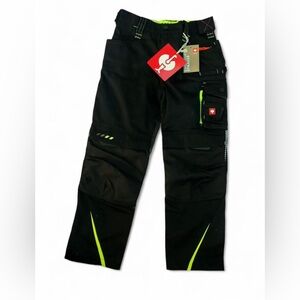 NWT Engelbert Strauss GORPCORE Techwear Cargo Pants Size 10 Youth Black Neon